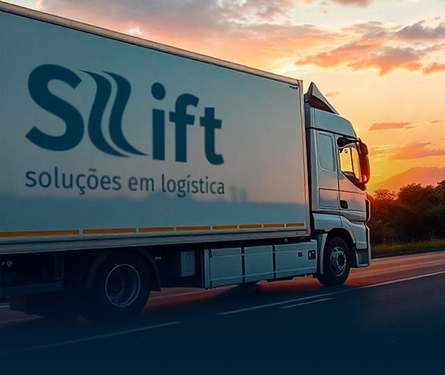 Baú do caminhão Slift em rodovia